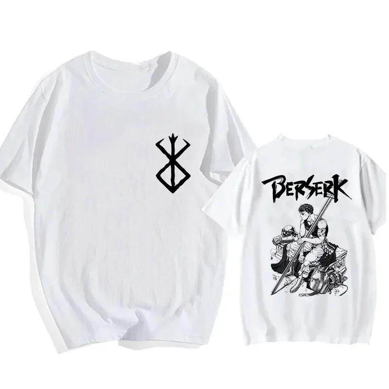 Футболка больших размеров с японским аниме Harajuku Berserk Guts Eyes Print Funny, графическая футболка, уличная футболка Manga, топ, футболки в стиле хип-хоп