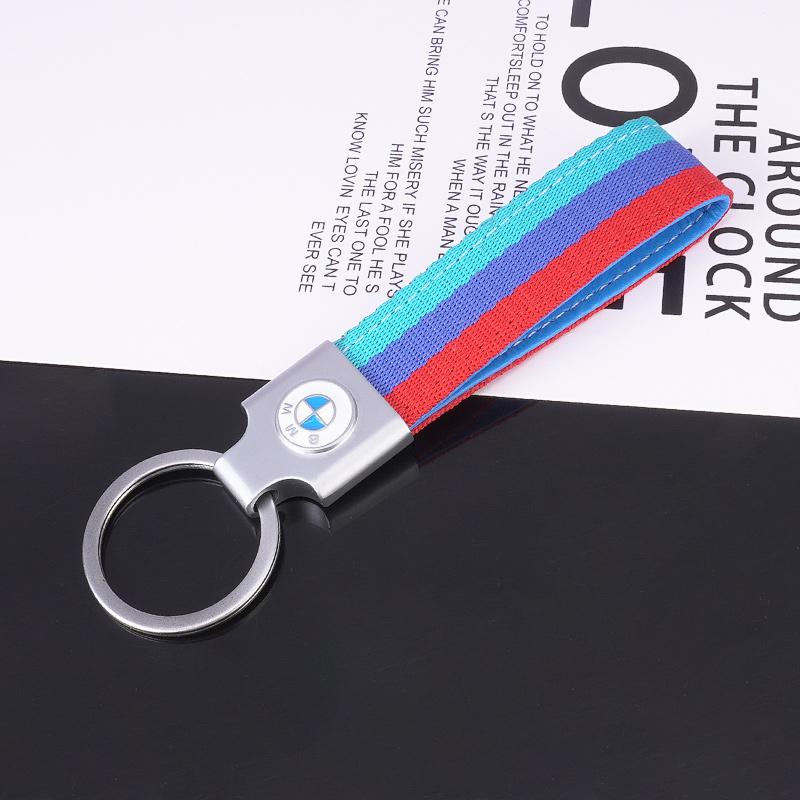 BBKQ7 Leather Car Key Keychainn Pendant Holder Gift For BMW M Performance E46 G80 F48 E84 G01 F30 G11 X1 X3 X5 X6 G07 Auto Accessories