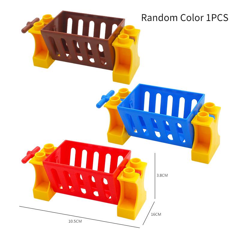 Большие строительные блоки Аксессуары Железнодорожные пути Дорожные знаки Светофор Дорожное заграждение Парковочный столб Забор Совместимые Серия для улицы Детские игрушки