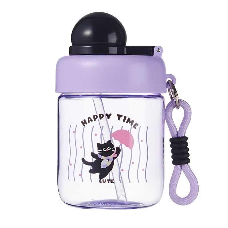 Мультяшный стакан для воды, детский портативный стакан, защищенный от падений, мужские и женские портативные стаканы, милые студенческие пластиковые стаканы с ручками