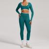 Seamless Yoga Set Long Sleeve Fitness Wear With Moisture Wicking For Women Outdoor Running