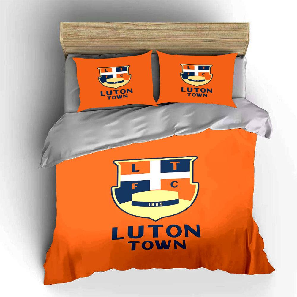 Luton Town FC Shield Design Bedding Duvet Cover Set Duvet Cover Pillowcases (1*Duvet Cover 2*Pillowcases, without duvet insert)