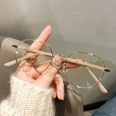 Модные очки с защитой от синего света, модная металлическая оправа, прозрачная овальная оправа, женские и мужские оптические компьютерные очки оптом