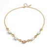 Uworld Summer Delicate Geometric Colored Rhinestone Chain Necklace For Women 18K PVD Gold Plated Stainless Steel Necklaces Gifts