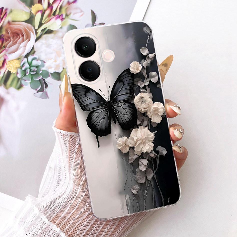 For Vivo V60 Lite 4G 5G Cute Flower Butterfly Cat Painted Case For Vivo V60 V60lite V2530 V2511 Soft Silicone TPU Phone Cases
