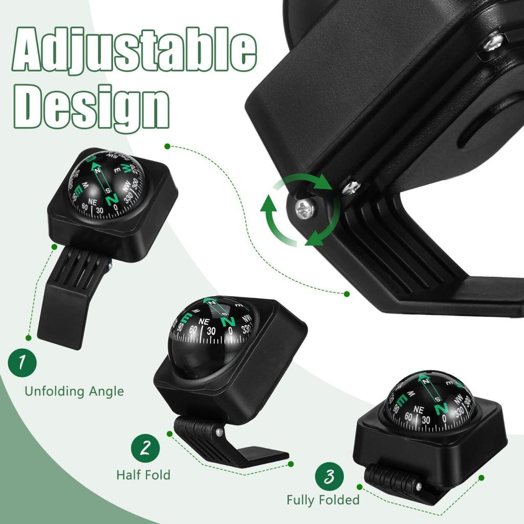 Car Dashboard Compass Ball Portable Auto Compass For Accurate Navigation For Cars Boats And Outdoor Use Compact Dashboard Ornament