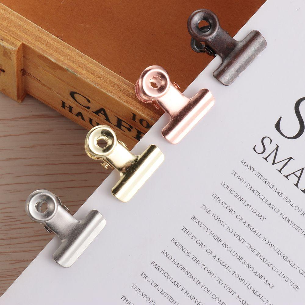 6PCS Letter Paper Photo School Office Stainless Steel Binder Clip Food Sealing File Clamps Bag Clips