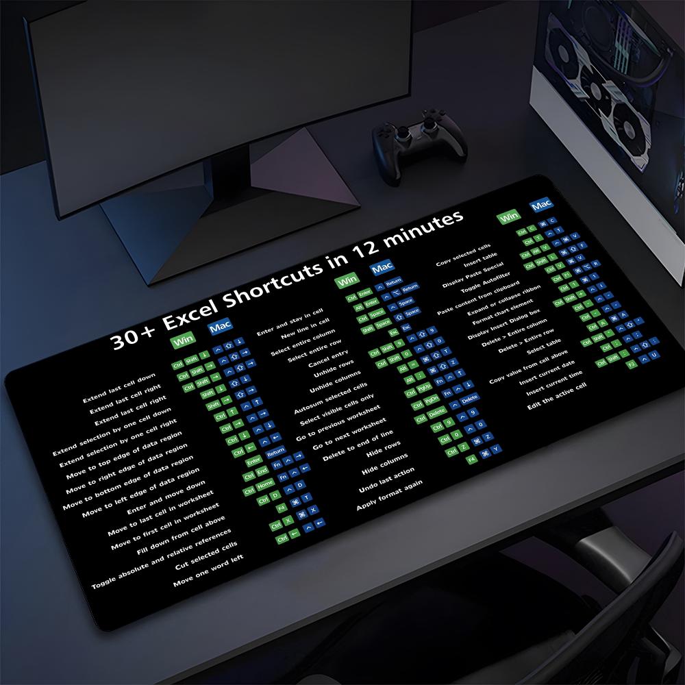 Office Shortcuts Mouse Pad High Quality Natural Rubber Mouse Pad The Most Professional Washable Laptop Mouse Pad