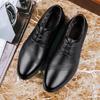 Men's Genuine Leather Lace-Up Oxford Shoes Classic Formal Business Dress Shoes Comfortable Slip-Resistant Sole for Wedding Flats