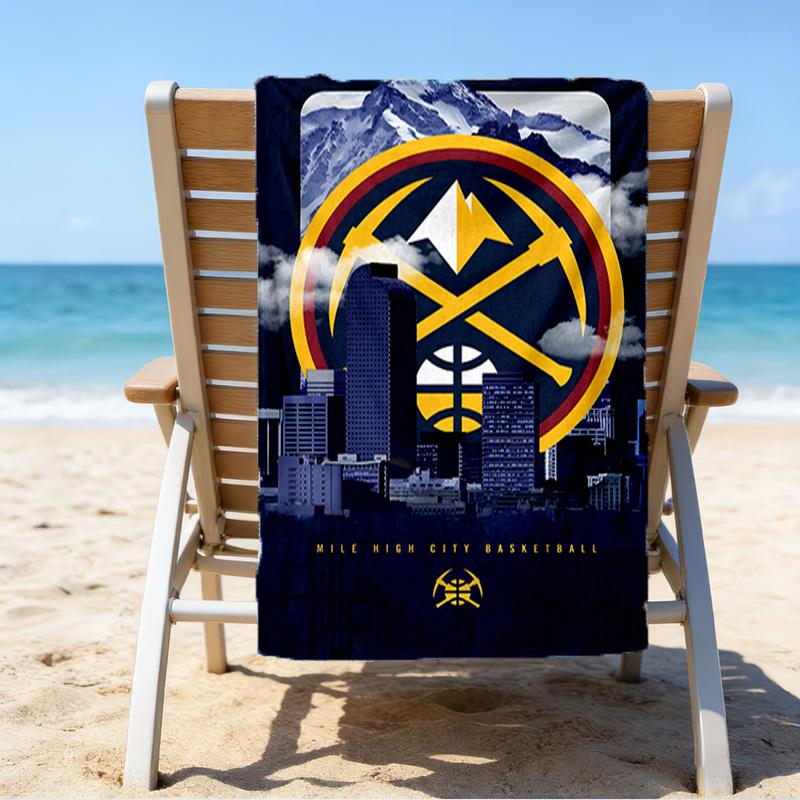 Nuggets Logo Art Quick-Dry Microfiber Beach Towel Super Soft & Absorbent for Bath, Beach, Travel  Bath Time Accessory, Fan gifts