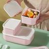 Fruit Pattern Plastic Lunch Box Drop-proof Compartment Lunch Box Cartoon Lunch Box  Girls