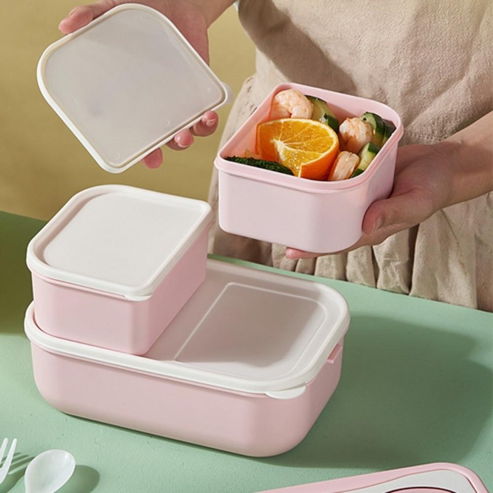 Fruit Pattern Plastic Lunch Box Drop-proof Compartment Lunch Box Cartoon Lunch Box Girls