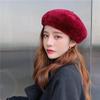 Женские осенние и зимние шапки, бархатная утолщенная теплая вязаная шапка с защитой ушей, берет, меховая шапка из кролика, шерстяная женская шапка