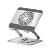 Carbon Steel Laptop Stand with RGB Light Fan 360 Degree Rotation Gaming Office Cooling Bracket