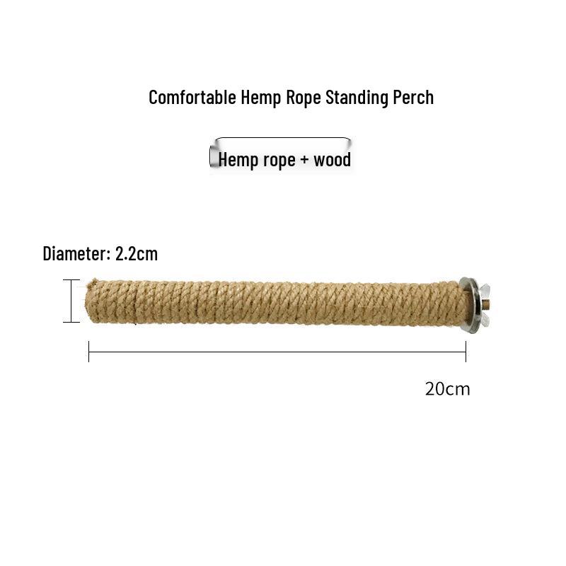 Parrot Tiger Skin Perch & Chewing Toy for Cockatiels & Budgies - Bird Claw Sharpening Stick