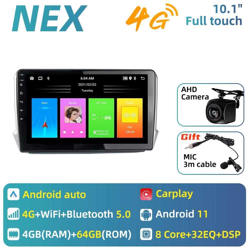 Для Peugeot 2008 208 2012-2018 Автомобильное радио 10,1-дюймовый экран Мультимедиа Навигация Головное устройство GPS Авто Аудиоплеер 2 Din Android Стерео