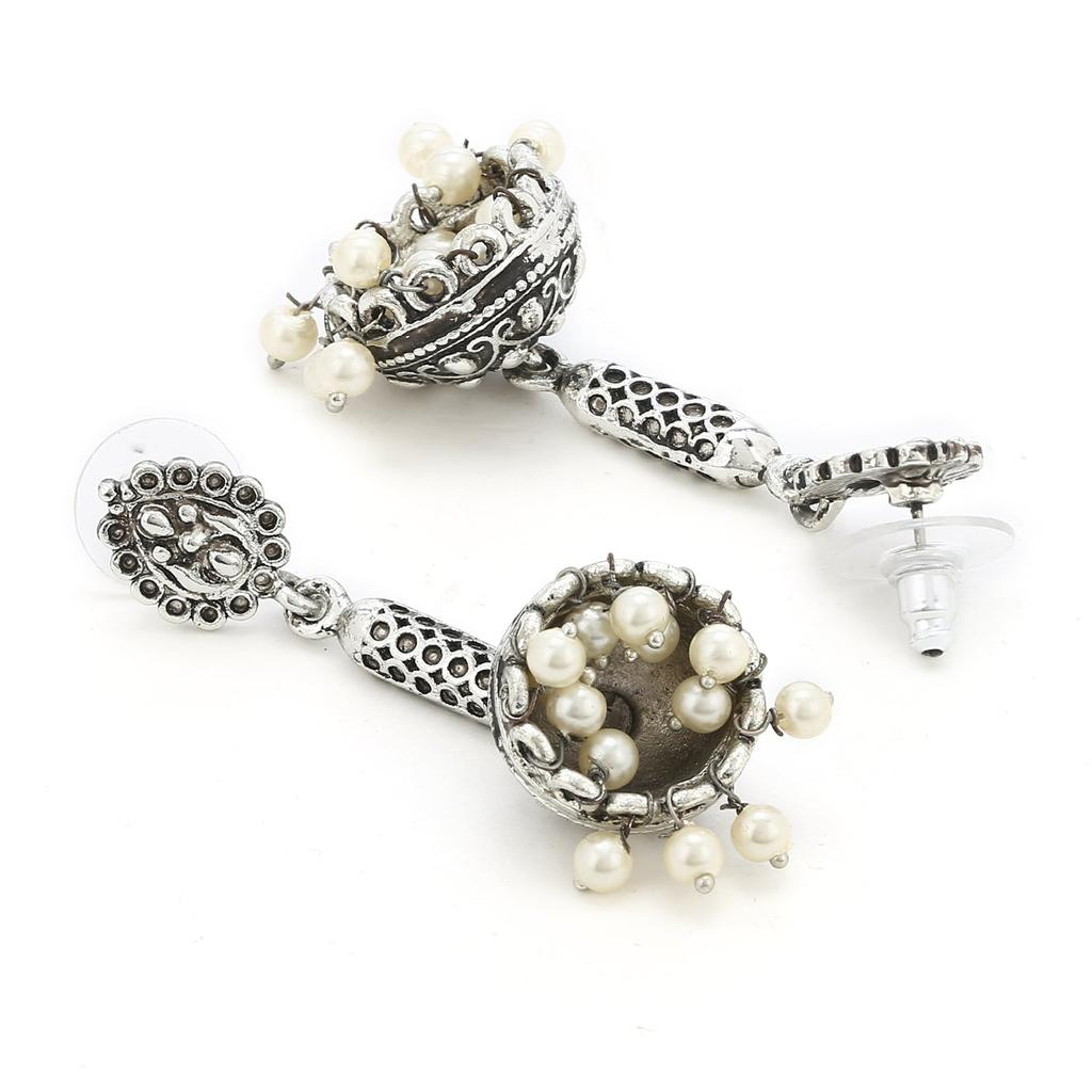 Длинные серьги Jhumka с жемчугом