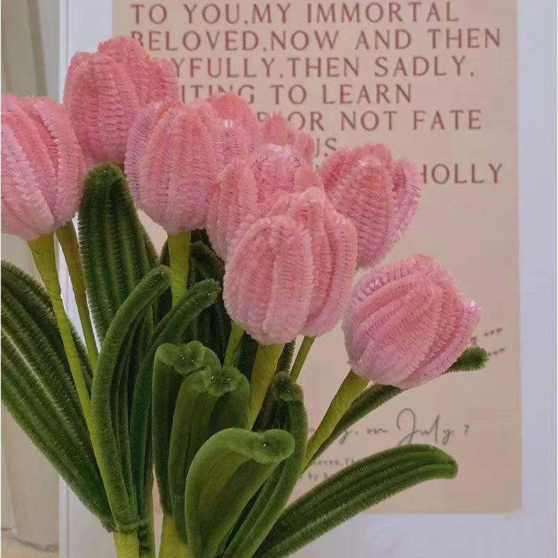 100 шт. цветной синель стебель витой стержень шерсть корень пушистый стержень железная проволока сделай сам ручная работа скручивание украшения ершики для труб плюш