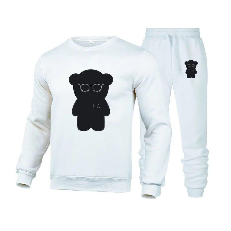 2023 Теплый спортивный костюм, мужская толстовка, спортивные штаны, комплект из 2 предметов, мужская одежда, весенне-осенние спортивные костюмы, повседневная уличная одежда, комплект для бега