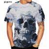 Fashion Men's T-Shirt 3D Skull Print Short Sleeve T-Shirt Oversized Street Round Neck Tops Summer Men's Outdoor Casual Clothing
