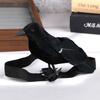With Shoulder Strap Simulation Black Crow Flocking Plush Crow Toy  Holiday Party Decoration