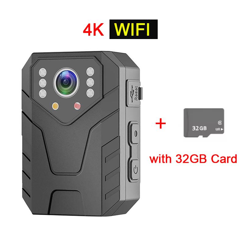4K HD Handheld Site Enforcement Recorder Body Worn Camera Loop Recording Night Vision Waterproof with Clip for Law Enforcement