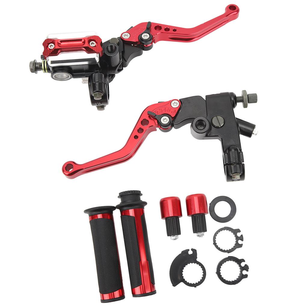 2Pcs Motorcycle Brake Lever 22mm Handle Bar Master Cylinder Lever For Scooter Sports Bike Street Bike ATV Red