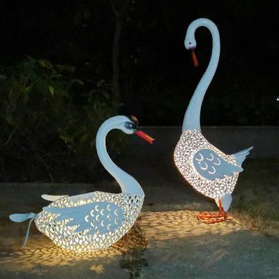 Солнечный садовый сетчатый светильник «Лебедь» для наружного декора газона