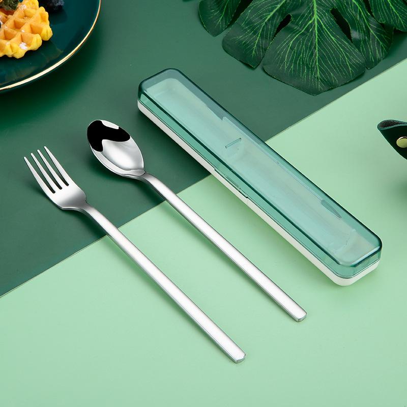 Портативный набор столовых приборов из нержавеющей стали для пикника на открытом воздухе, вилка, ложка, палочки для еды, столовые приборы, набор с коробкой, кухонные принадлежности
