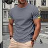 Мужская футболка с круглым вырезом, летняя, с коротким рукавом, повседневная, однотонная, для тренировок в спортзале, повседневная одежда для спорта