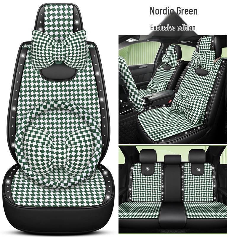 XMS Diamond Pattern 9D Car Seat Cushion, All-Season High-End Fabric, New Model Seat Cover