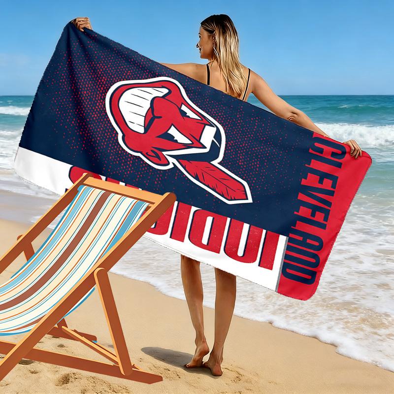 Пляжное полотенце с принтом Cleveland Indians, большое, мягкое, быстросохнущее, для пляжа, кемпинга, плавания