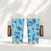 532ml Coffee Mug Flower Branch Element Lanyard Insulated Cup Stainless Insulated Cup Lightweight Cup Leakproof Coffee Cup Beach Cup