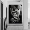 Modern Black Gorilla Canvas Paintings Nordic Animals Art Posters and Prints Monkey Wall Pictures for Living Room Home Decoration