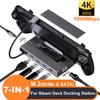 Док-станция 7 в 1 Type C для Steam Deck M.2 SSD NVMe SATA 4K@60 Гц Адаптер Type C - HDMI PD 100 Вт RJ45 1000 Мбит/с Gigabit Ethernet USB3.0 Hub