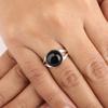 Кольцо ручной работы из стерлингового серебра 925 пробы с драгоценным камнем черным турмалином для подарка, элегантное обручальное кольцо, RR-83-27