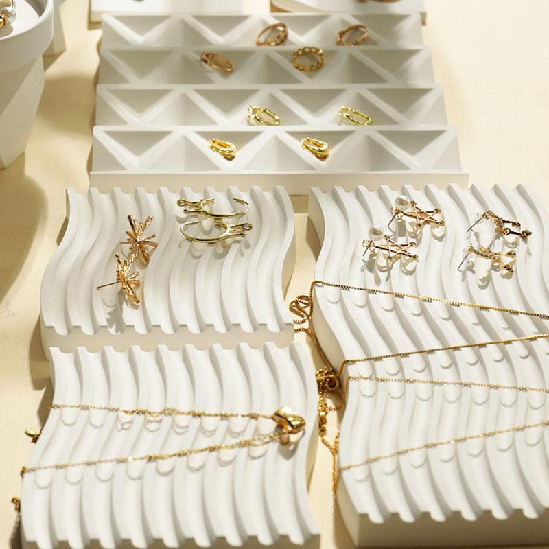 Подставка для украшений, белая гипсовая Т-образная подставка для серег, колец, с украшениями, дисплей для украшений, фотоаксессуары