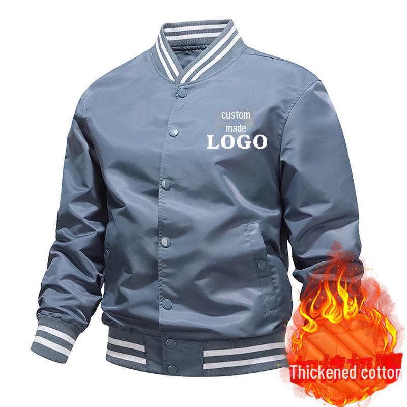 Стеганая бейсбольная летная куртка унисекс для весны, осени и зимы с индивидуальным логотипом и дизайном рабочей одежды команды.