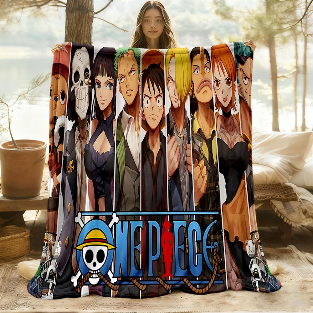 1 шт. Персонажи One Piece Наружное одеяло Легкое фланелевое, Мягкое и теплое, Всесезонное использование для дивана, улицы, кемпинга, гостиной, офиса85