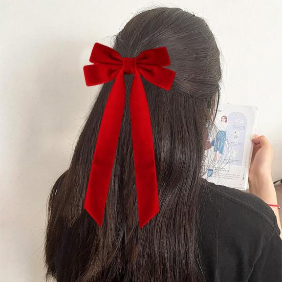 6 шт. бархатные заколки-банты для волос бархатная лента для волос с кисточками банты заколки для девочек декоративные заколки для волос аксессуары для волос