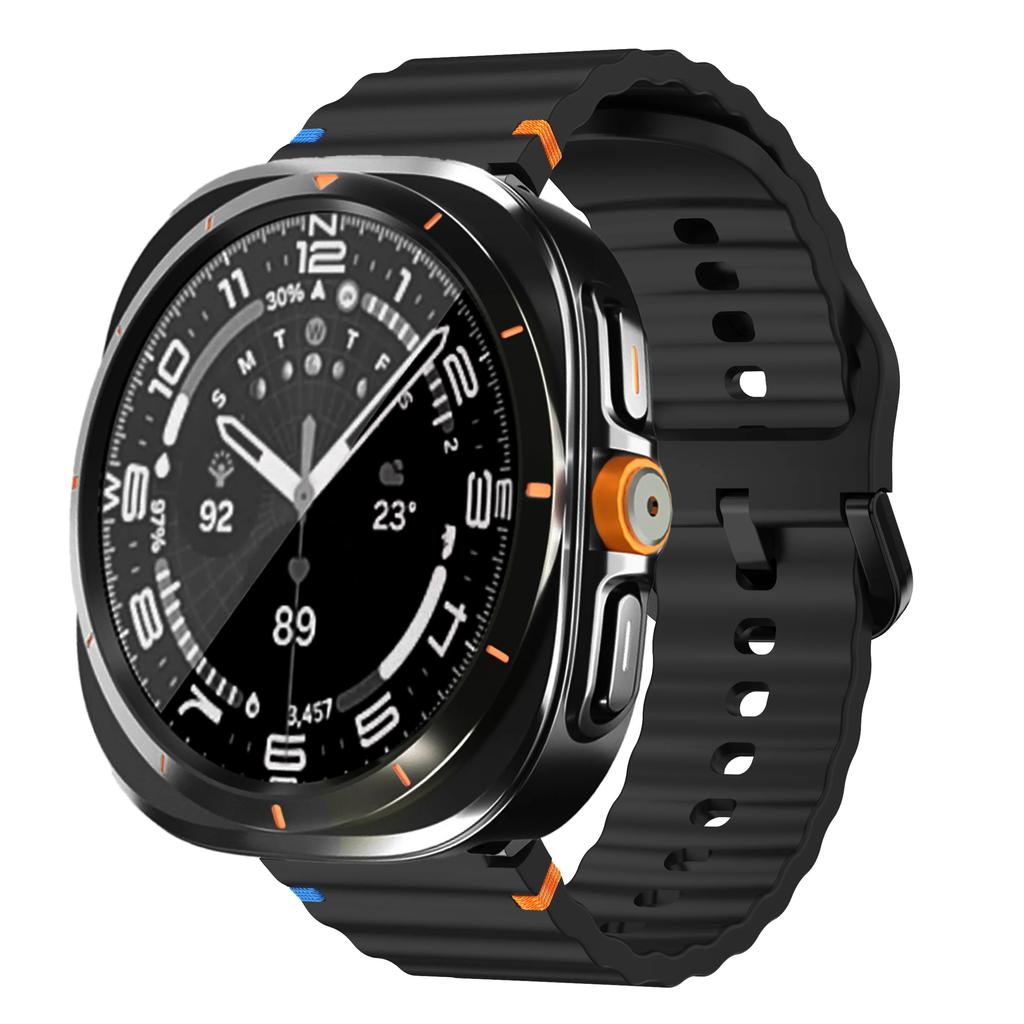 Ремешок+Переход на Ультра Чехол для Samsung Galaxy Watch 7 6 40 44мм Обновление до Galaxy Watch Ultra 47 Защитное стекло для экрана