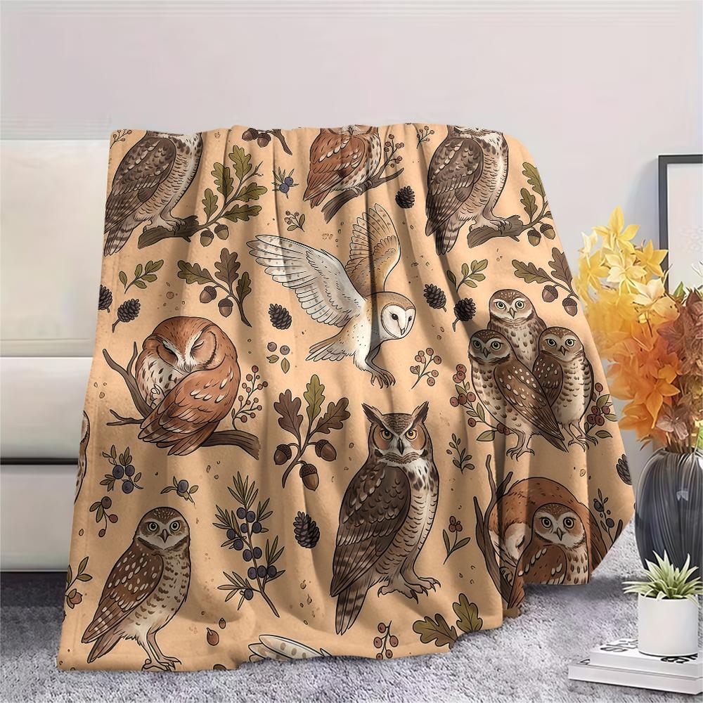 Retro animals hedgehog turtle Print Flannel Blanket High quality Comfortable for All Seasons Home Decor Warmth and Comfort Perfect for Christmas Gifts