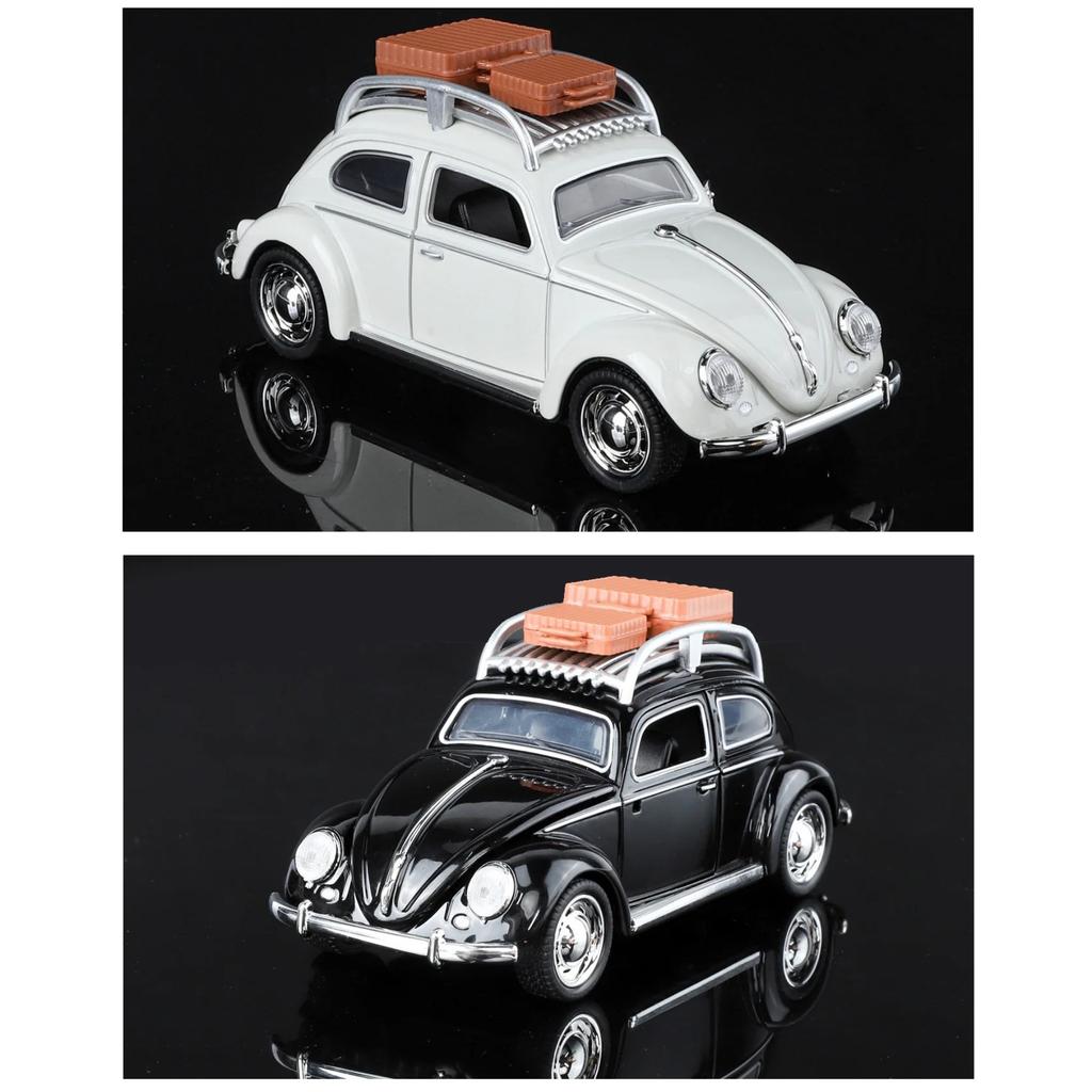 Travel Version 1/32 Beetle Alloy Classic Car Model Diecasts Metal Retro Vehicles Car Model Simulation Sound Light Kids Toys Gift