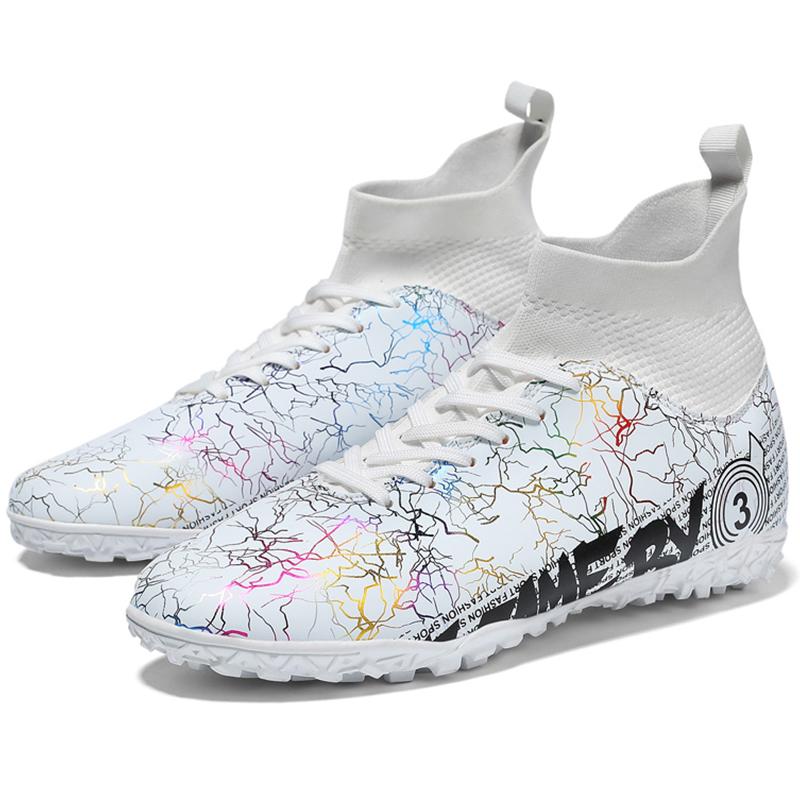 Unisex High -top Football Shoes Broken Nail TF Adult Student Training Shoes Artificial Grass Game Football Boots