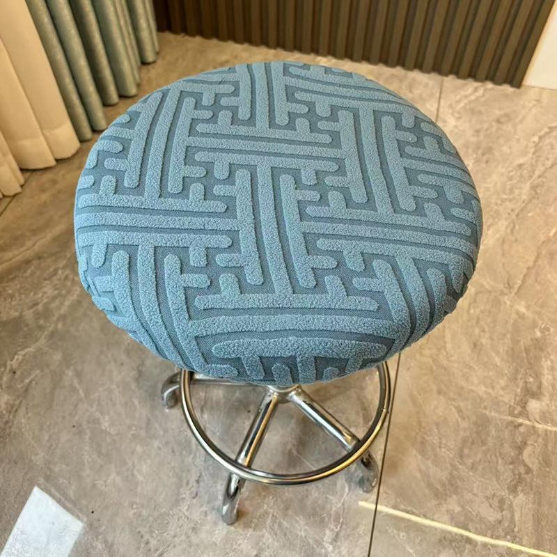 Round Stool Elastic Seat Cover Dustproof Wear Resistant Bar Swivel Chair Protector Soft Home Textile