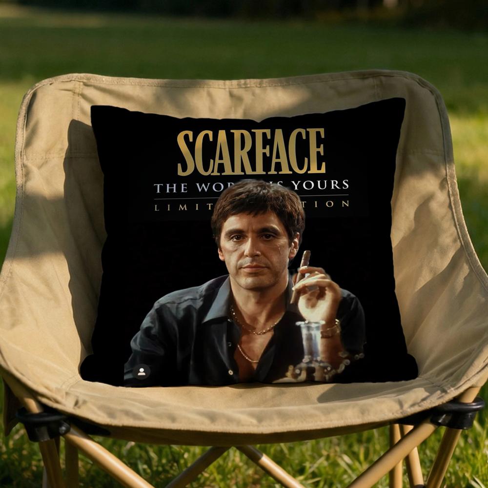 SScarface Movie Cushion Cover Soft Reversible Durable Pillow Cover MultiScene Use for Home Car Daily Comfort