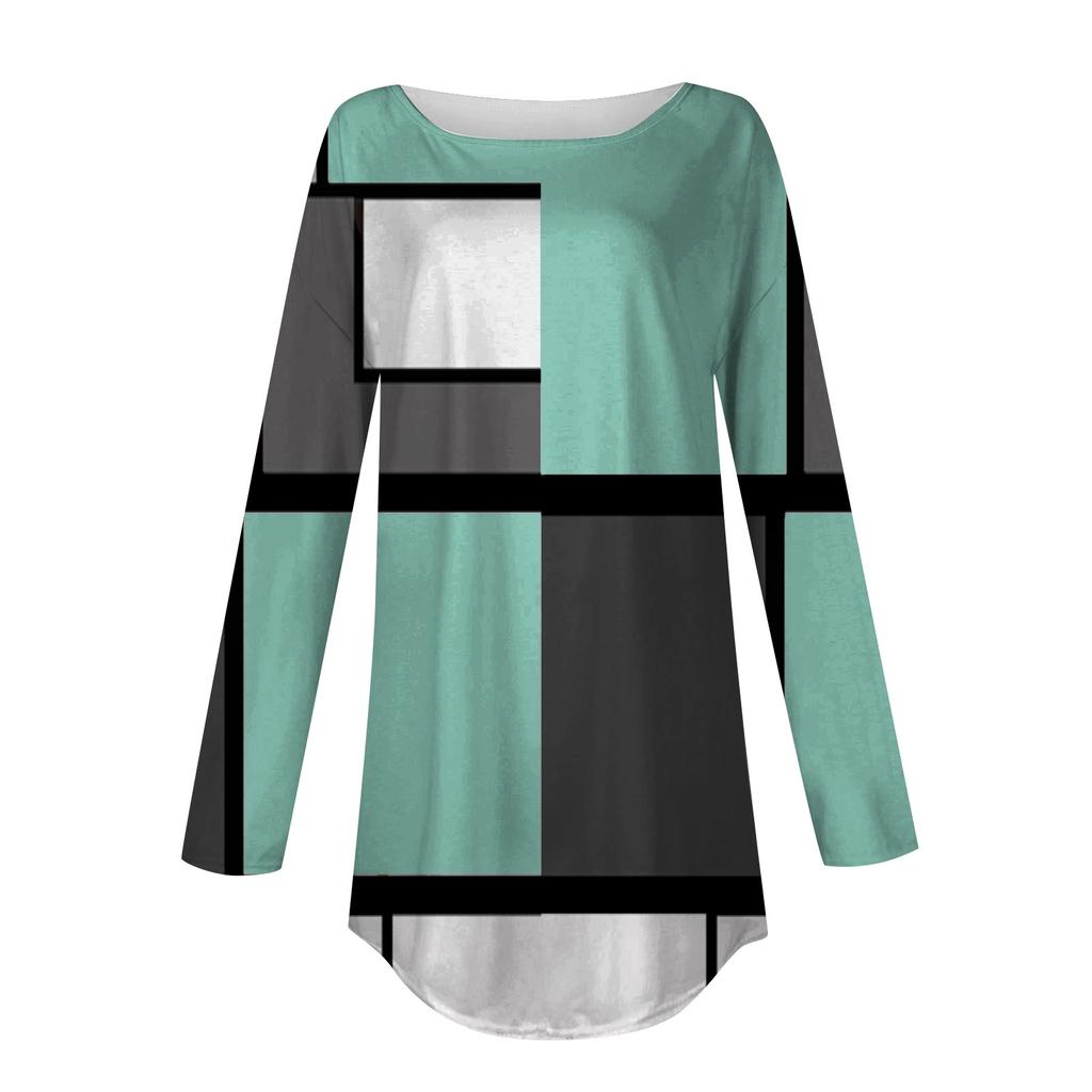 Футболки для женщин, осенние повседневные рубашки с длинными рукавами, толстовка с ретро-принтом, топ, пуловер