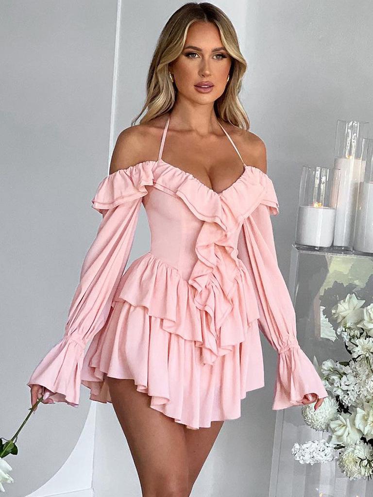 European Style Womens Summer Jumpsuit With Ruffle Long Sleeves And High Waist For Streetwear Fashion