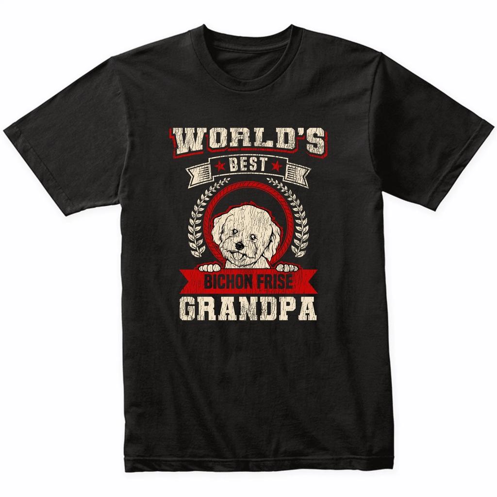World's Best Bichon Frise Grandpa Dog Breed T-Shirt - Bichon Frise Shirt