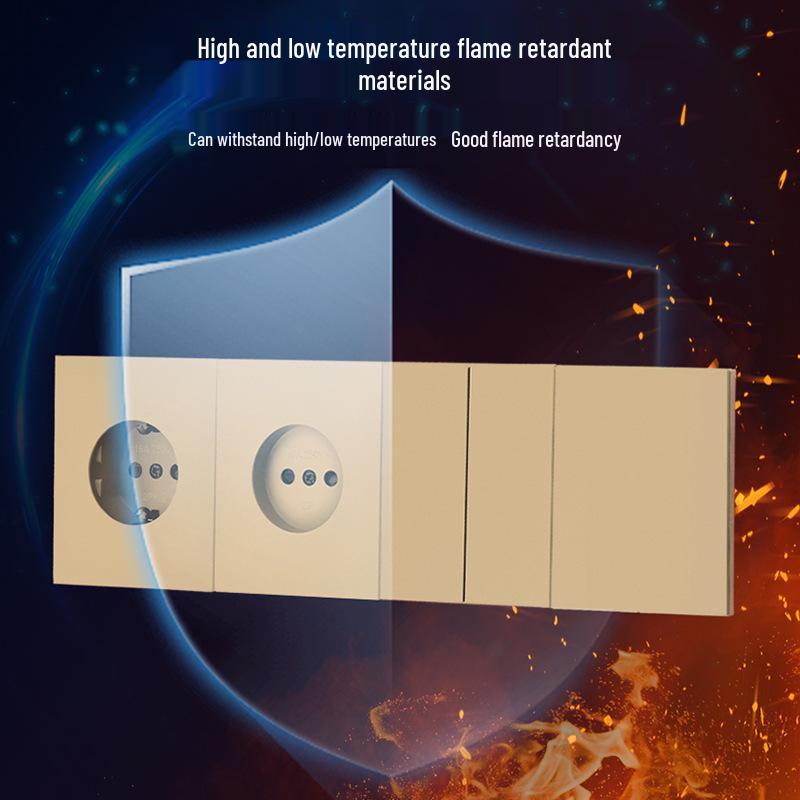 European Standard Flame Retardant Multi-Socket Wall Panel with Switch